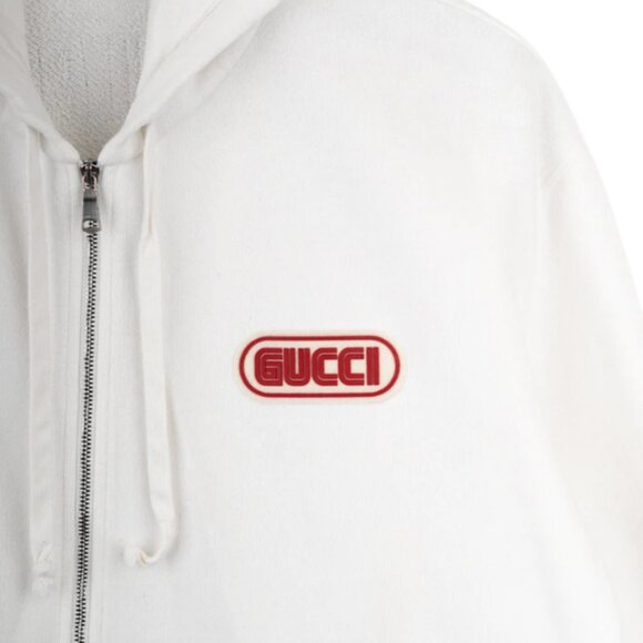 Gucci Sergio Mora Privilegium Perpetuum Zip Up Hooded Sweatshirt White Multi - Picture 9 of 11